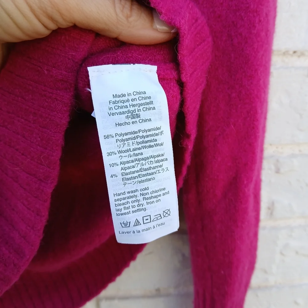 J. Crew Alpaca Wool Pink Turtleneck Sweater